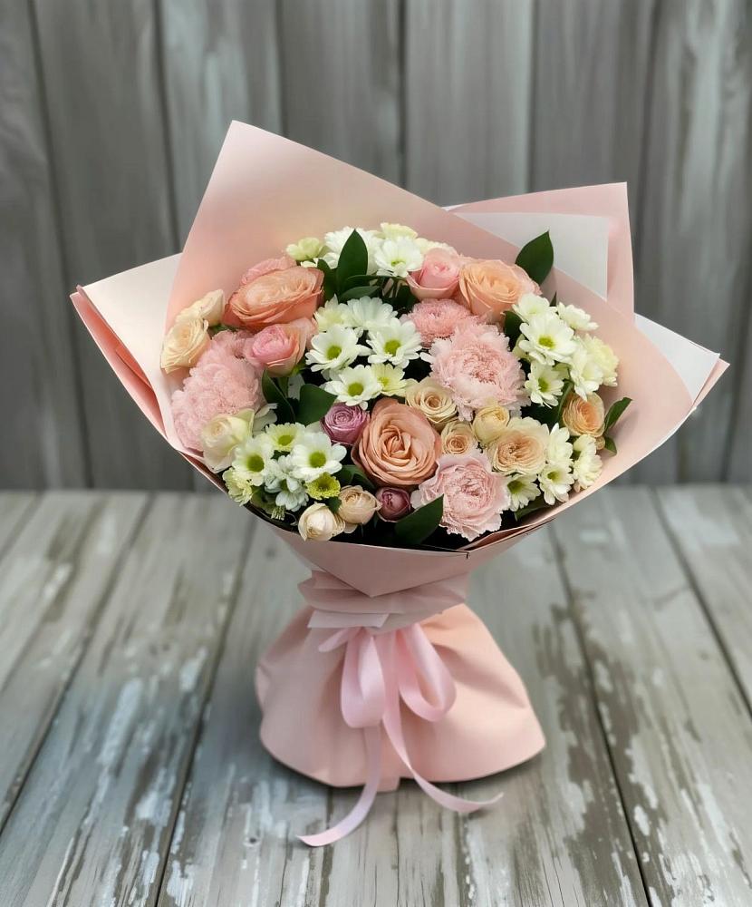 Букет цветов из: Гвоздики, Розы и Хризантемы в Хучнях