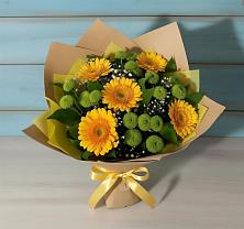 Букет цветов из:  Герберы и Хризантемы в Хучнях