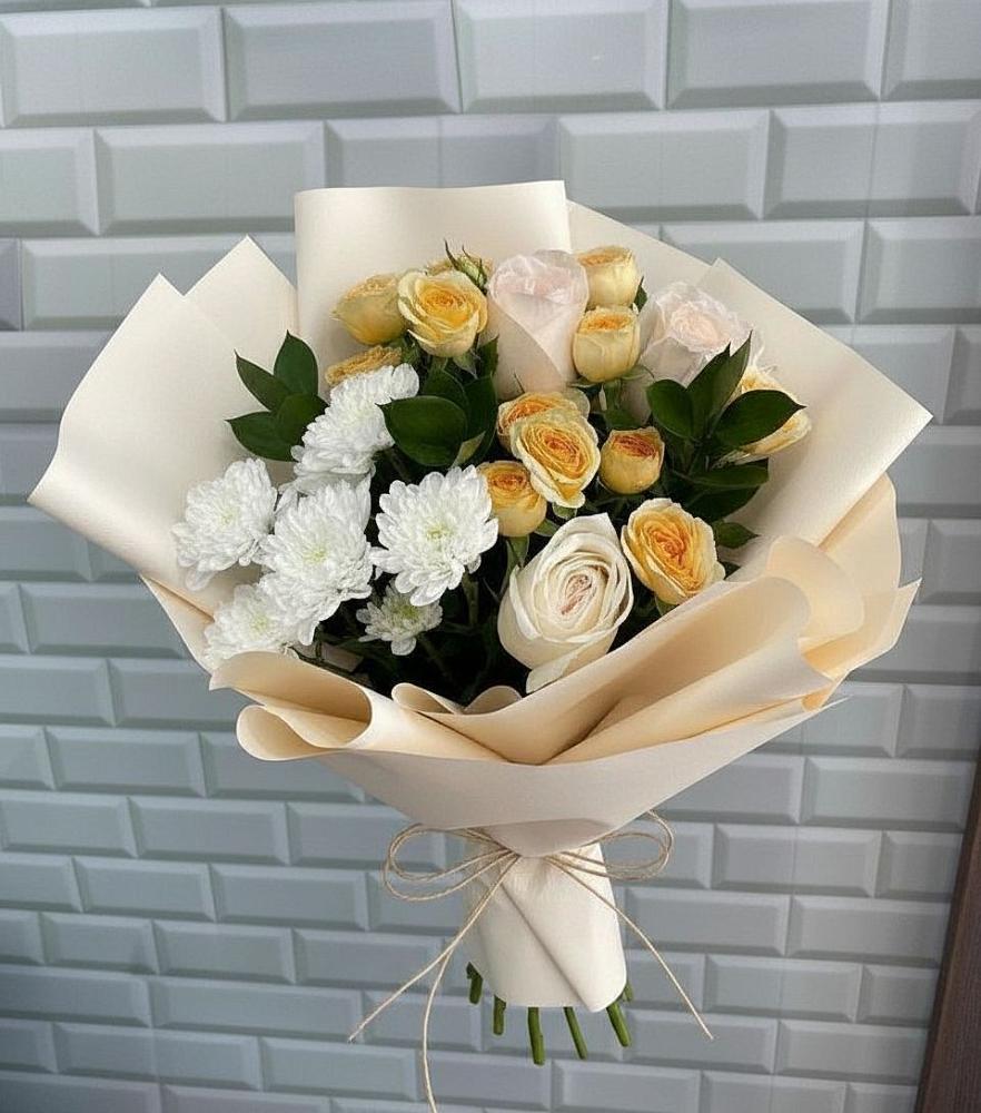 Букет цветов из: Розы и Хризантемы в Хучнях