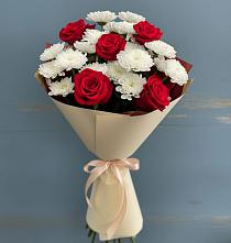 Букет цветов из:  Розы и Хризантемы в Хучнях