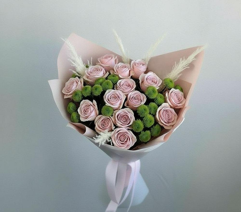 Букет цветов из: Розы и Хризантемы в Хучнях