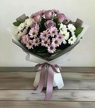 Букет цветов из:  Хризантемы и Розы #REPLACE_PRED# Хучнях