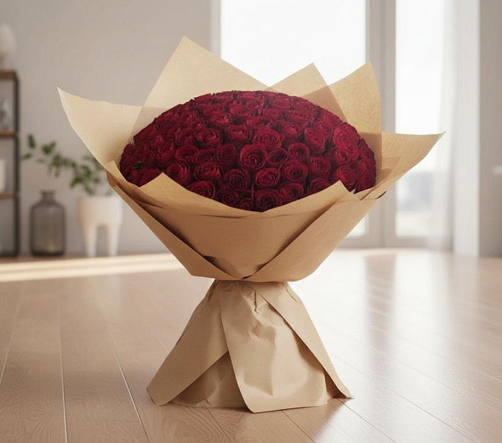 Букет 101 Красная роза в Хучнях