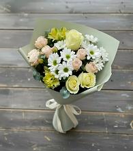 Букет цветов из:  Альстромерии, Розы и Хризантемы в Хучнях